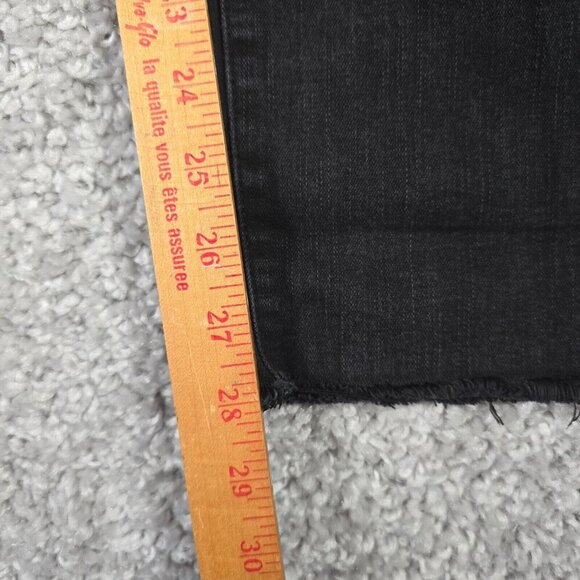 Judy‎ Blue Jeans Womens 9/29 Black Slim Straight Raw Hem Stretch Distressed - Picture 11 of 13